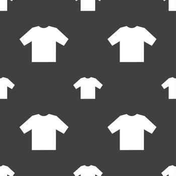 t-shirt icon sign. Seamless pattern on a gray background. illustration