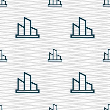 Diagram icon sign. Seamless pattern with geometric texture. illustration