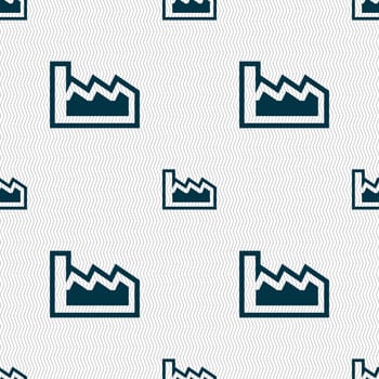 Chart icon sign. Seamless pattern with geometric texture. illustration