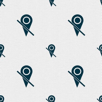 Map pointer icon sign. Seamless abstract background with geometric shapes. illustration