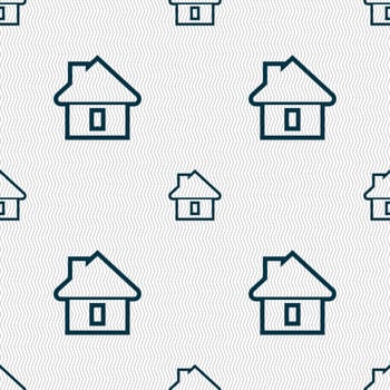 House icon sign. Seamless pattern with geometric texture. illustration