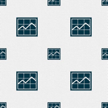 Chart icon sign. Seamless pattern with geometric texture. illustration