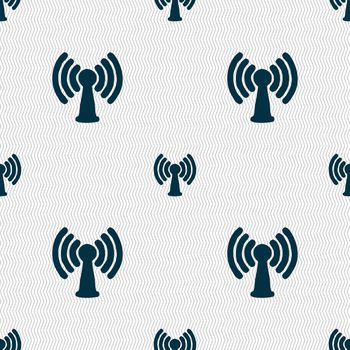 Wi-fi, internet icon sign. Seamless pattern with geometric texture. illustration