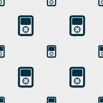 Tetris, video game console icon sign. Seamless pattern with geometric texture. illustration