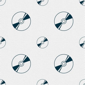 Cd, DVD, compact disk, blue ray icon sign. Seamless pattern with geometric texture. illustration