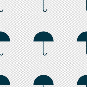 Umbrella sign icon. Rain protection symbol. Seamless abstract background with geometric shapes. illustration