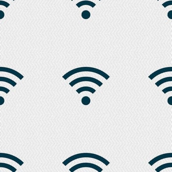 Wifi sign. Wi-fi symbol. Wireless Network icon zone. Seamless abstract background with geometric shapes. illustration