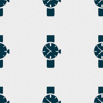 watches icon symbol . Seamless abstract background with geometric shapes. illustration