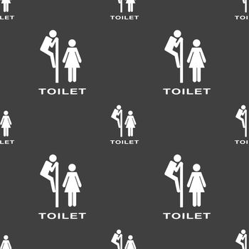 toilet icon sign. Seamless pattern on a gray background. illustration