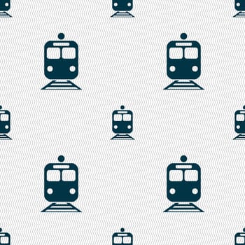 train icon sign. Seamless pattern with geometric texture. illustration