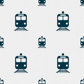 train icon sign. Seamless pattern with geometric texture. illustration