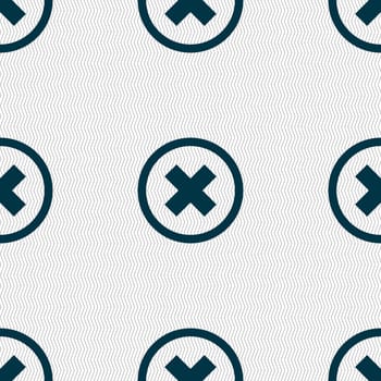 Cancel icon. no sign. Seamless abstract background with geometric shapes. illustration