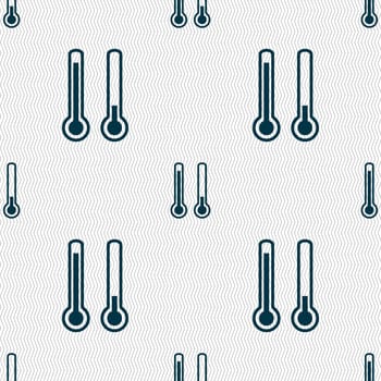 thermometer temperature icon sign. Seamless pattern with geometric texture. illustration