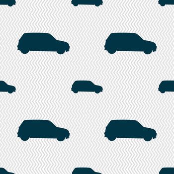 Jeep icon sign. Seamless pattern with geometric texture. illustration