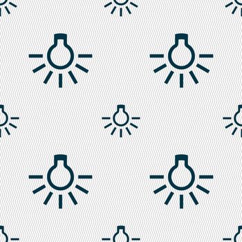 light bulb icon sign. Seamless pattern with geometric texture. illustration