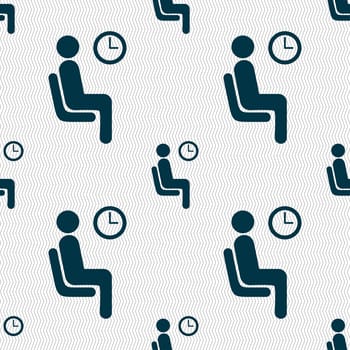 waiting icon sign. Seamless pattern with geometric texture. illustration