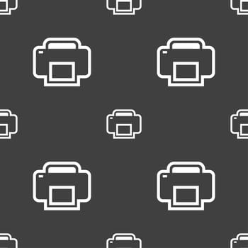 Printing icon sign. Seamless pattern on a gray background. illustration