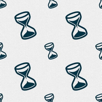 hourglass icon sign. Seamless pattern with geometric texture. illustration