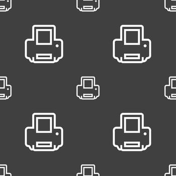 Printing icon sign. Seamless pattern on a gray background. illustration