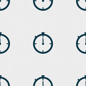 Timer sign icon. Stopwatch symbol.. Seamless abstract background with geometric shapes. illustration