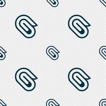 paper clip icon sign. Seamless pattern with geometric texture. illustration