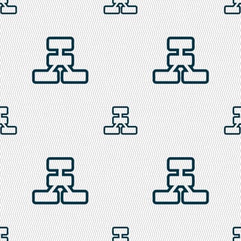 Network icon sign. Seamless pattern with geometric texture. illustration