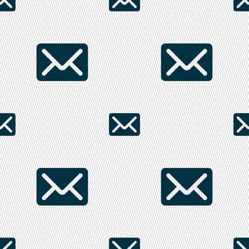 Mail, envelope, letter icon sign. Seamless pattern with geometric texture. illustration