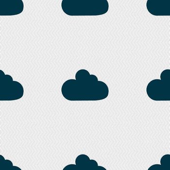 Cloud sign icon. Data storage symbol. Seamless abstract background with geometric shapes. illustration