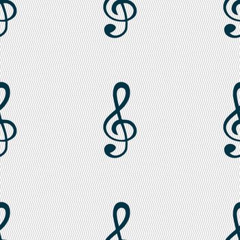 treble clef icon. Seamless abstract background with geometric shapes. illustration