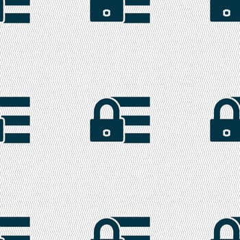 Lock, login icon sign. Seamless abstract background with geometric shapes. illustration