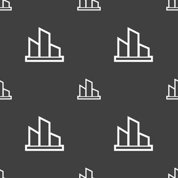 Diagram icon sign. Seamless pattern on a gray background. illustration