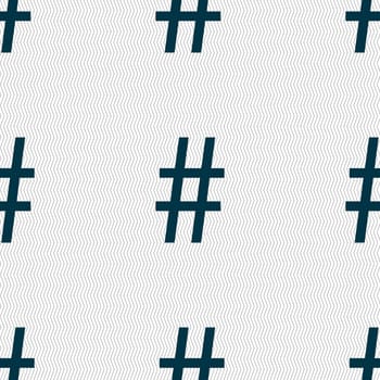 hash tag icon. Seamless abstract background with geometric shapes. illustration