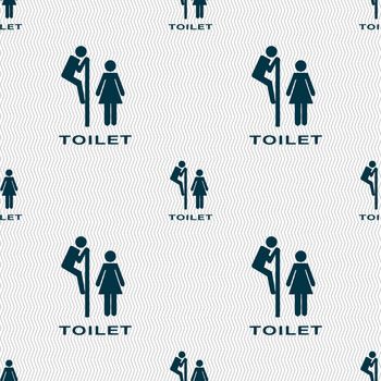 toilet icon sign. Seamless pattern with geometric texture. illustration