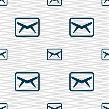 Mail, Envelope, Message icon sign. Seamless pattern with geometric texture. illustration