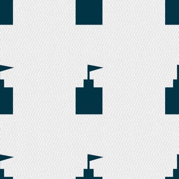 tower icon. Set Flat modern. Seamless abstract background with geometric shapes. illustration