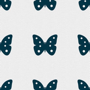 Butterfly sign icon. insect symbol. Seamless abstract background with geometric shapes. illustration