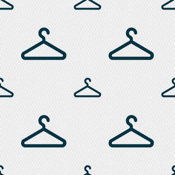 clothes hanger icon sign. Seamless pattern with geometric texture. illustration