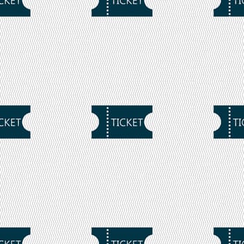 ticket icon sign. Seamless abstract background with geometric shapes. illustration
