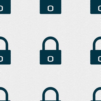 Lock sign icon. Locker symbol. Seamless abstract background with geometric shapes. illustration