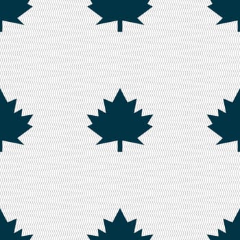 Maple leaf icon. Seamless abstract background with geometric shapes. illustration