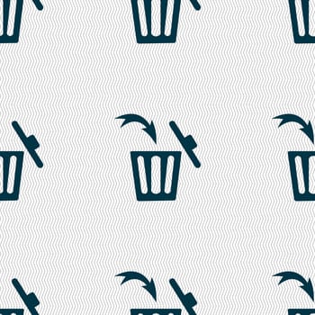 Recycle bin sign icon. Seamless abstract background with geometric shapes. illustration