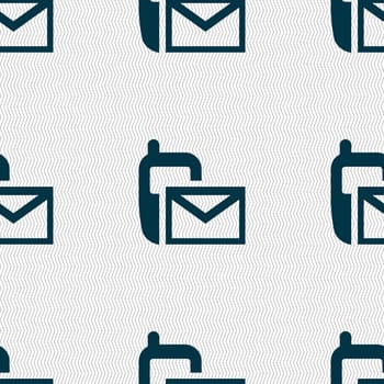 Mail icon. Envelope symbol. Message sms sign. Seamless abstract background with geometric shapes. illustration