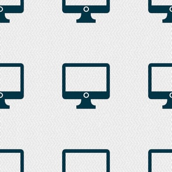 Computer widescreen monitor sign icon. Seamless abstract background with geometric shapes. illustration