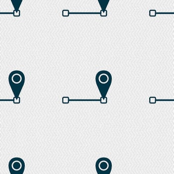 Map pointer icon sign. Seamless abstract background with geometric shapes. illustration