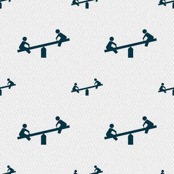 swing icon sign. Seamless pattern with geometric texture. illustration