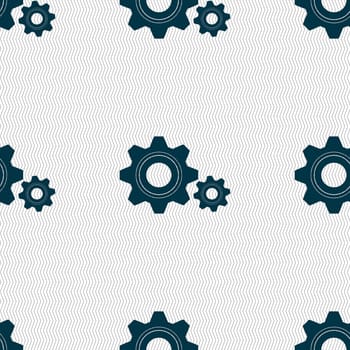 Cog settings sign icon. Cogwheel gear mechanism symbol. Seamless abstract background with geometric shapes. illustration