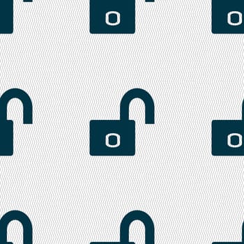 Lock sign icon. Locker symbol. Seamless abstract background with geometric shapes. illustration