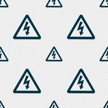 voltage icon sign. Seamless pattern with geometric texture. illustration