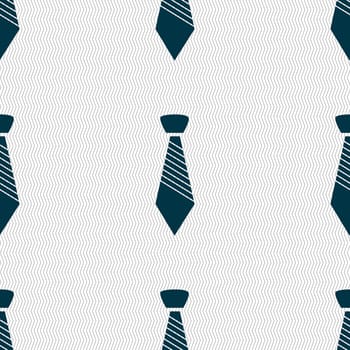 Tie sign icon. Business clothes symbol. Seamless abstract background with geometric shapes. illustration