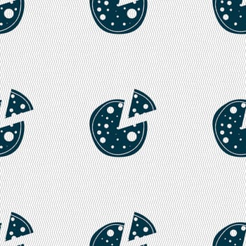 Pizza Icon. Seamless abstract background with geometric shapes. illustration